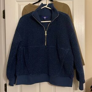 Navy Blue Joy Lab Sherpa Pullover with slip sides and front pouch